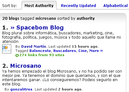 Microsano en Technorati #1